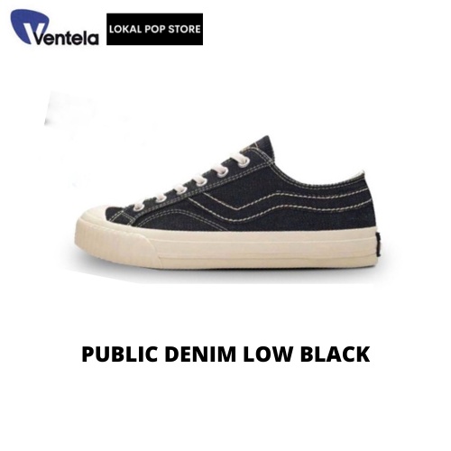 Ventela Public Low Denim Black - Ventela Shoes Original
