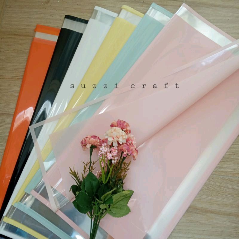 ECER Kertas buket list lebar Transparant paper flower wrapping