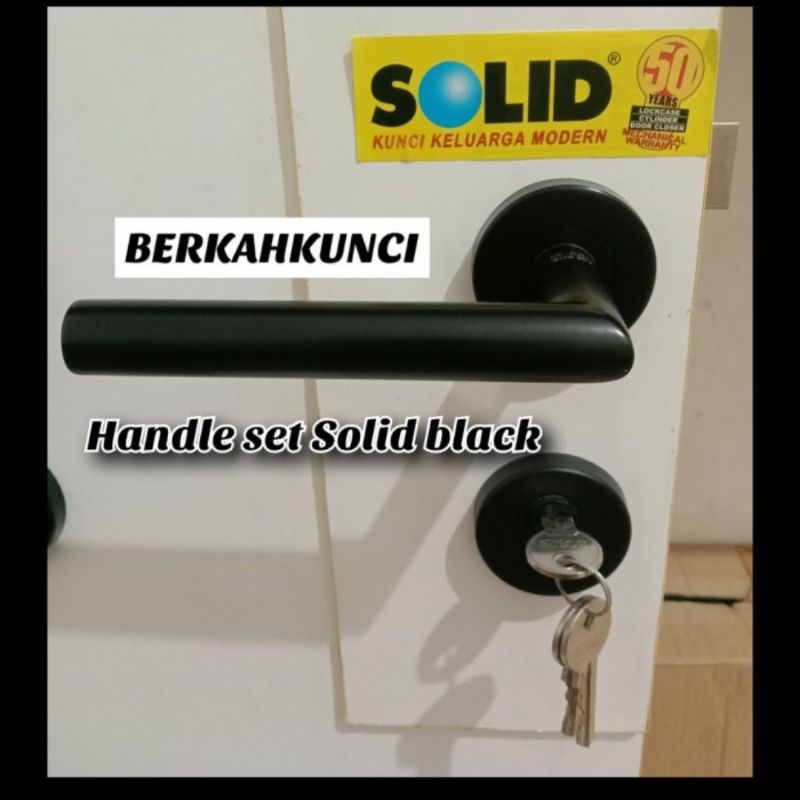 Jual HANDLE PINTU SET HRE 61 41 BLACK SOLID SET Shopee Indonesia