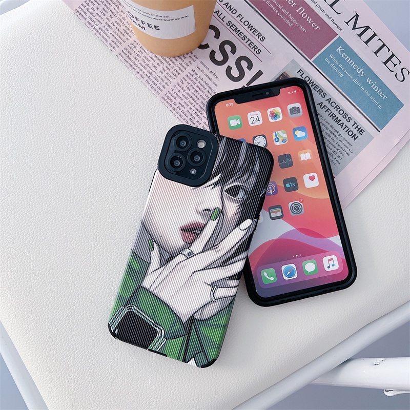 Soft case Silikon Motif Kartun anime Jepang Untuk iphone 11 pro max 12 13 pro max X Xs max XR 7 8 plus se2020