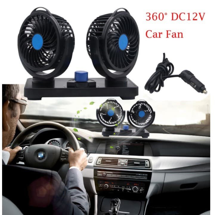 Kipas Angin Mobil 360 Degress Double Headed Fan cars aksesoris lighter