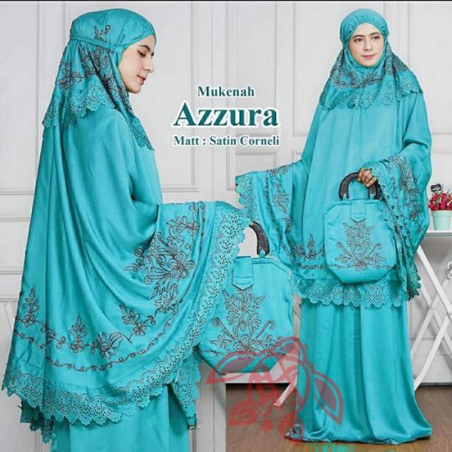 Ed mukena azzura tosca hijau,mustard,cream,abu,putih,pink,biru