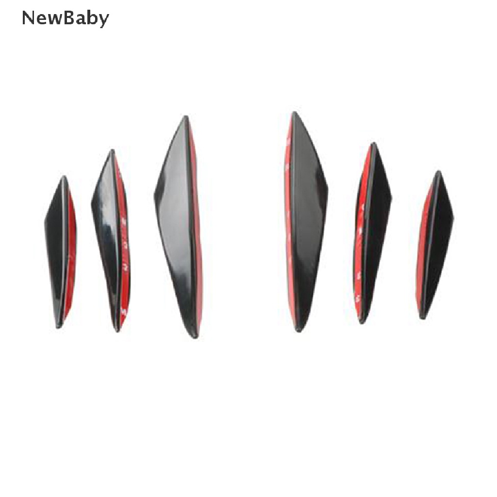 NewBaby 6Pcs Car Front Bumper Lip Splitter Fins Body Spoiler Canards Refit Gloss Black ID