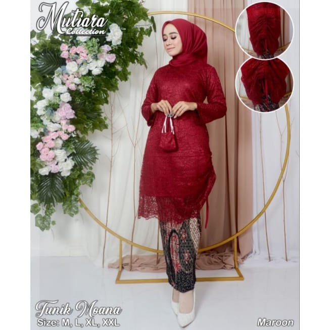 Setelan kebaya tunik mouna//kebaya brokat wisuda//kebaya modern//kebya muslim