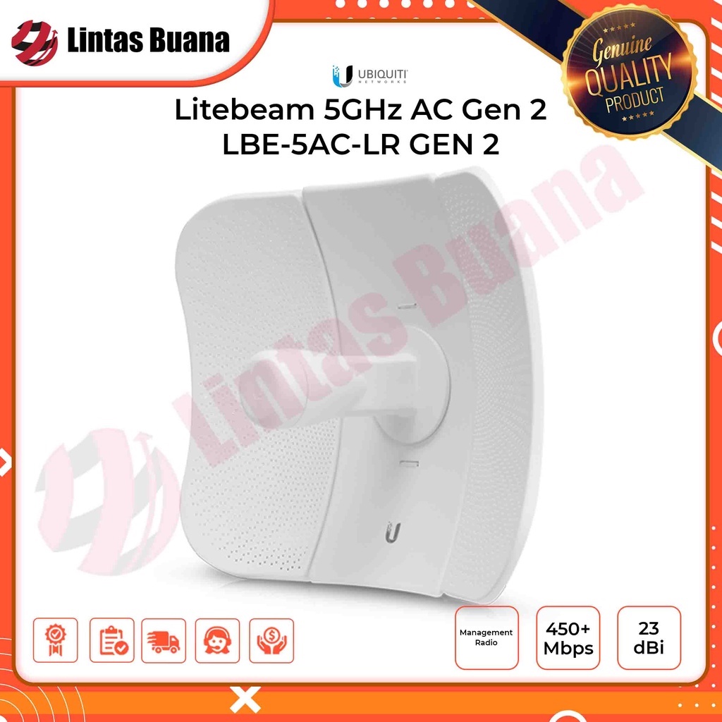UBNT LBE-5AC-Gen2 - Ubiquiti airMAX LiteBeam Gen 2 5AC 2.4 5GHz 23dBi CPE INTL