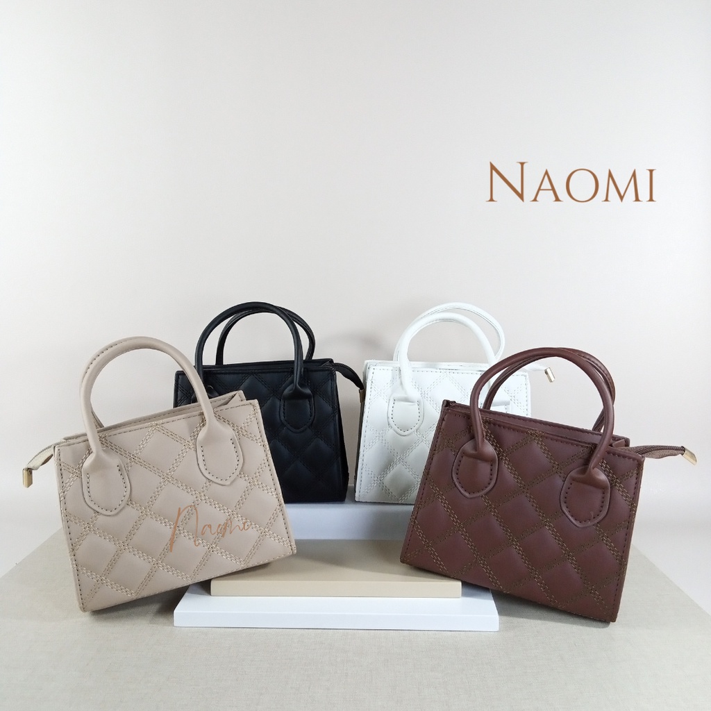 NAOMI - Martha Adelia Sling Bag Import - Tas Fashion Wanita - Tas Kulit Wanita - Tas Fashion Selempang - Tali Panjang - Long Strap Cantik - Square Handbag - Sling Bag Wanita - Tas Wanita - Tas Naomi - Naomi Bag