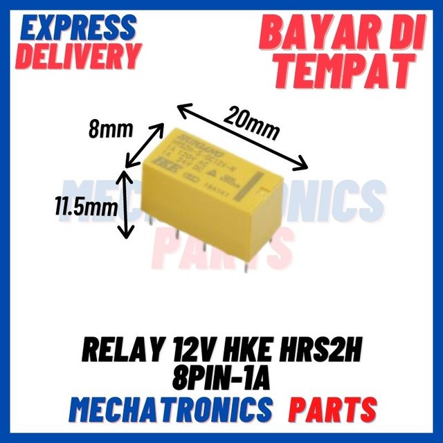 [REL-9015] RELAY 12V HKE HRS2H 8PIN-1A