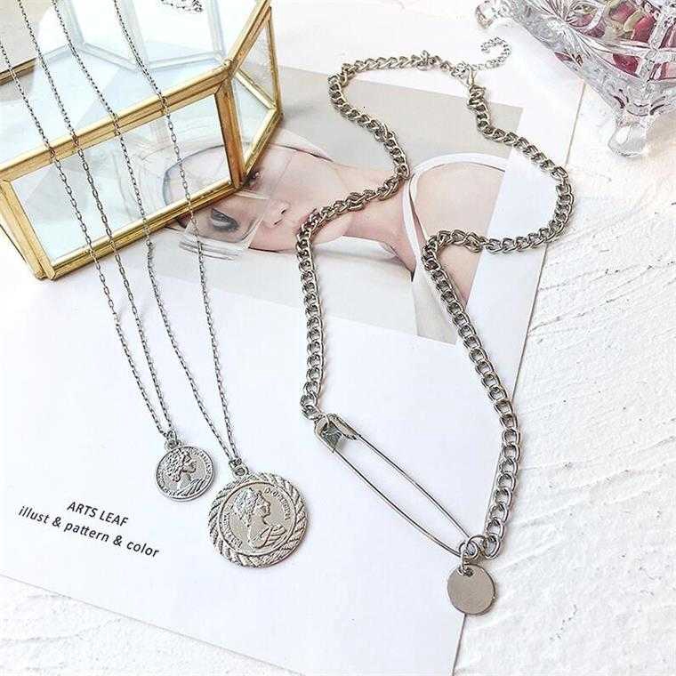 19017 Necklace Head Pendant Chop Multilayer Long Fashion Versatile Trend