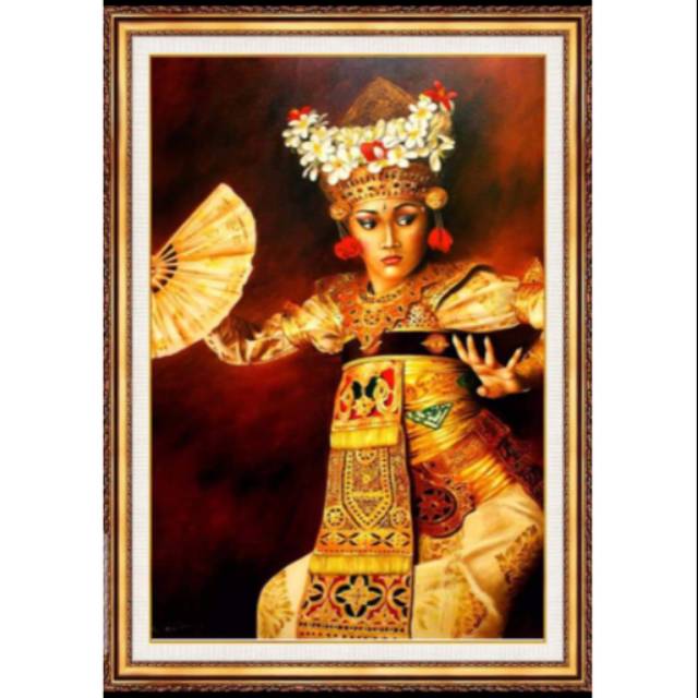 Lukisan hiasan dinding bali print  ukuran besar