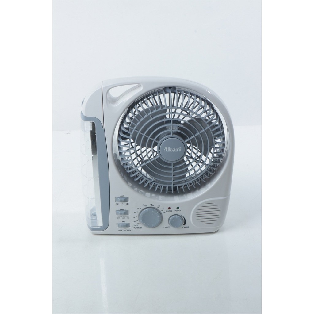 LAMPU EMERGENCY LED DENGAN KIPAS 8", AKARI 3 in 1 PORTABLE FAN WITH RADIO