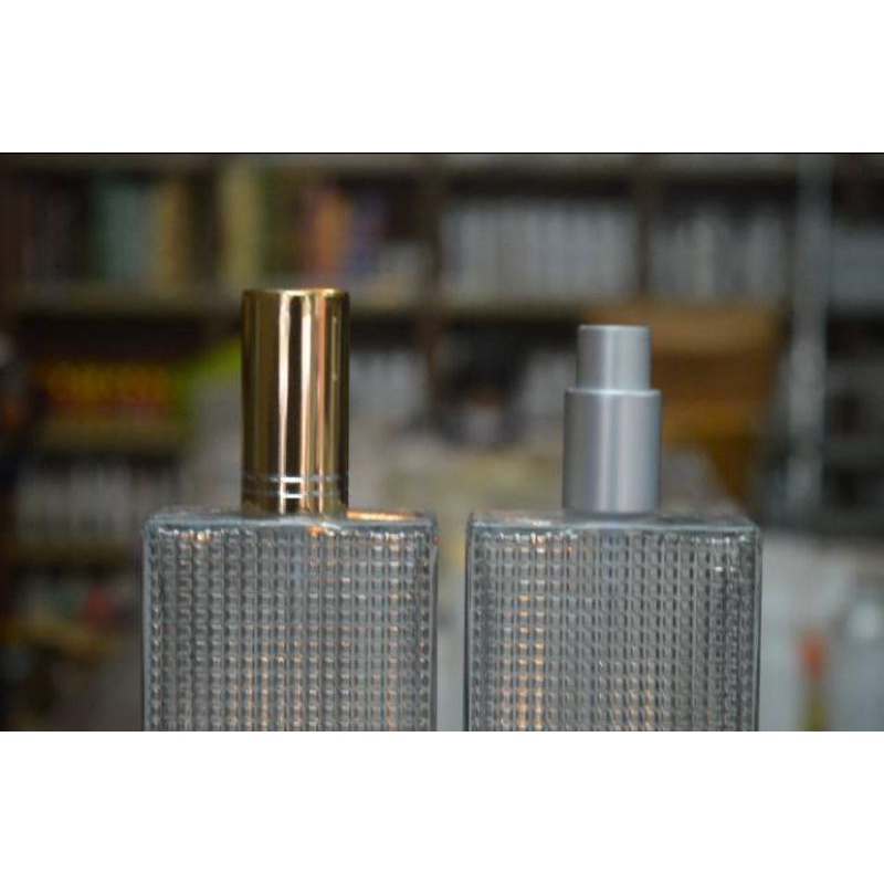 Botol Parfum Semprot / Spray Kaca Kotak 100ML (Rintik100)