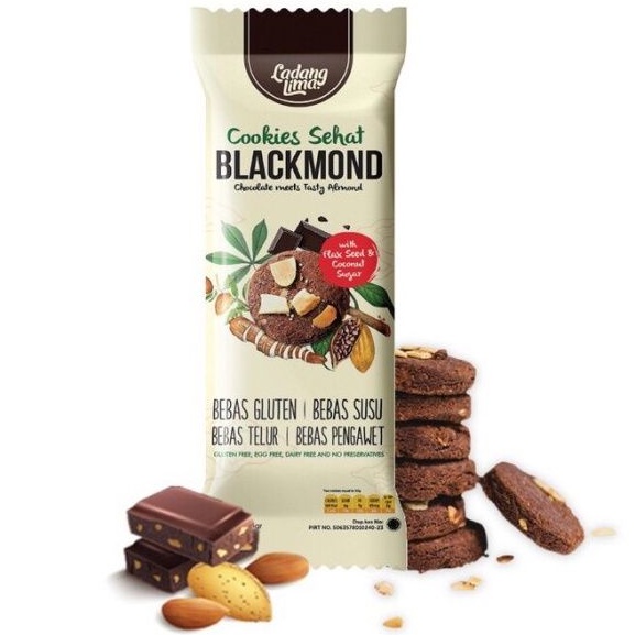 

Ladang Lima Blackmond Healthy Cookies Sehat Gluten Free 1 sachet @ 33 gr
