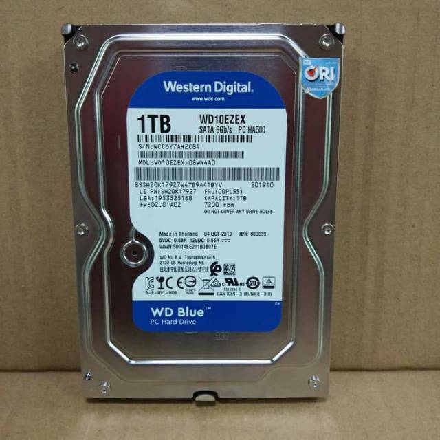 WD Blue 1TB Harddisk Internal 3,5inch HDD Komputer