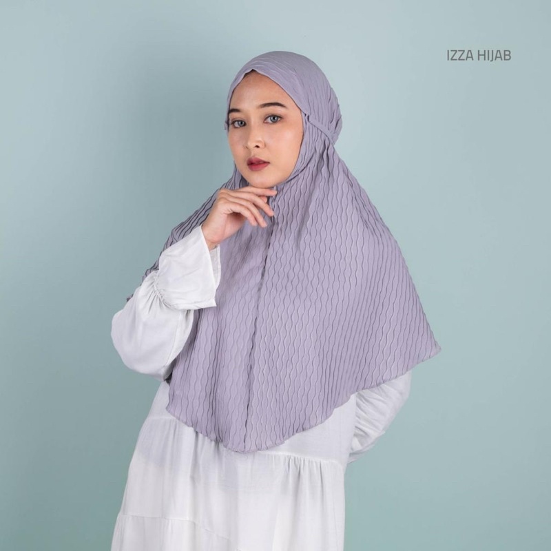 Bergo Tali Maryam Plisket gelombang Cinta Diamond Crepe