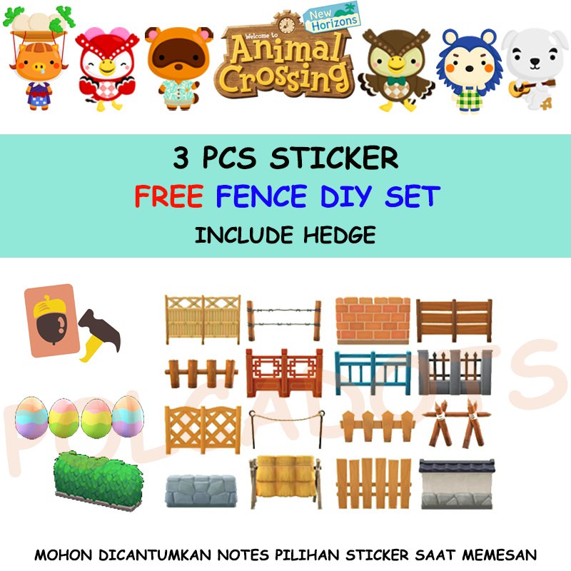 

ALL FENCE DIY SET ANIMAL CROSSING + 3 STICKER