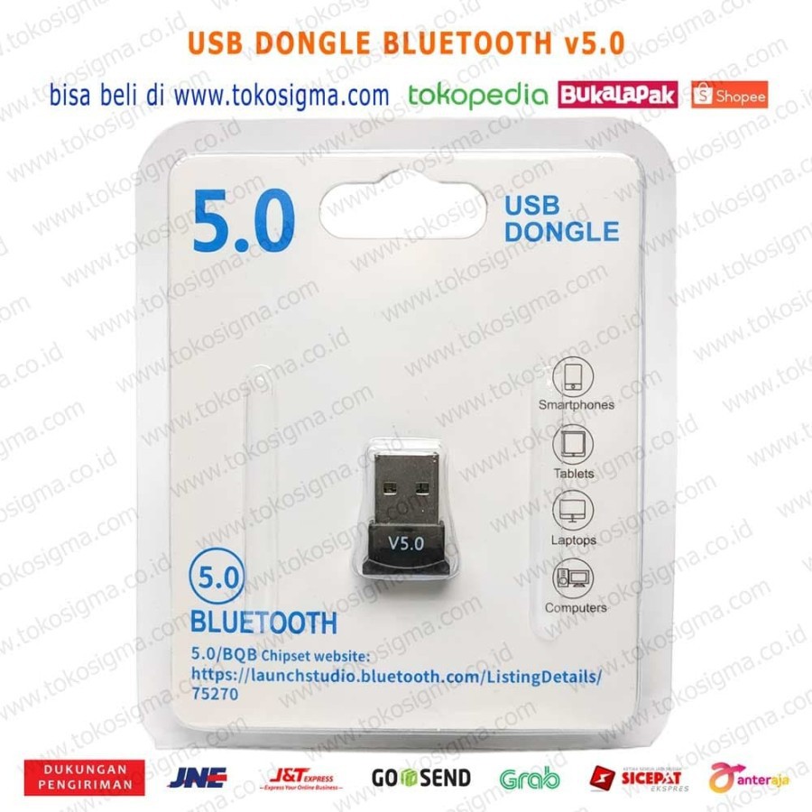 USB BLUETOOTH Versi 5.0 DONGLE - BLUETOOTH V5.0 USB DONGLE BQB 75270