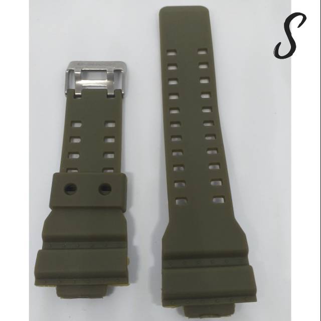 TALI JAM TANGAN CASIO G-SHOCK GA-100 WARNA HIJAU ARMY RUBBER STRAP CASIO G-SHOCK GA100 MURAH