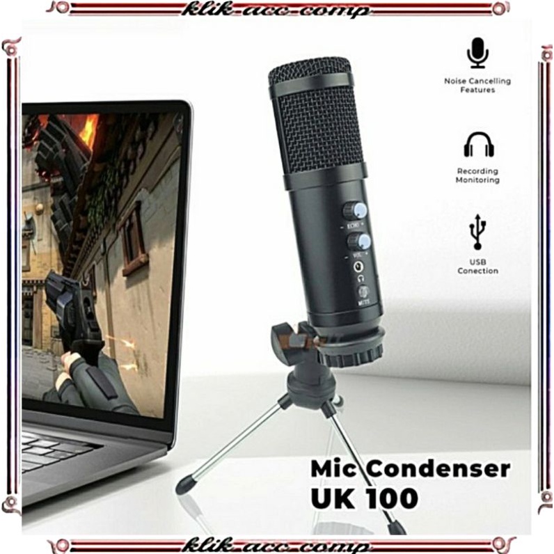 Mic Condenser Noise Cancelling USB M-tech UK100 UK-100