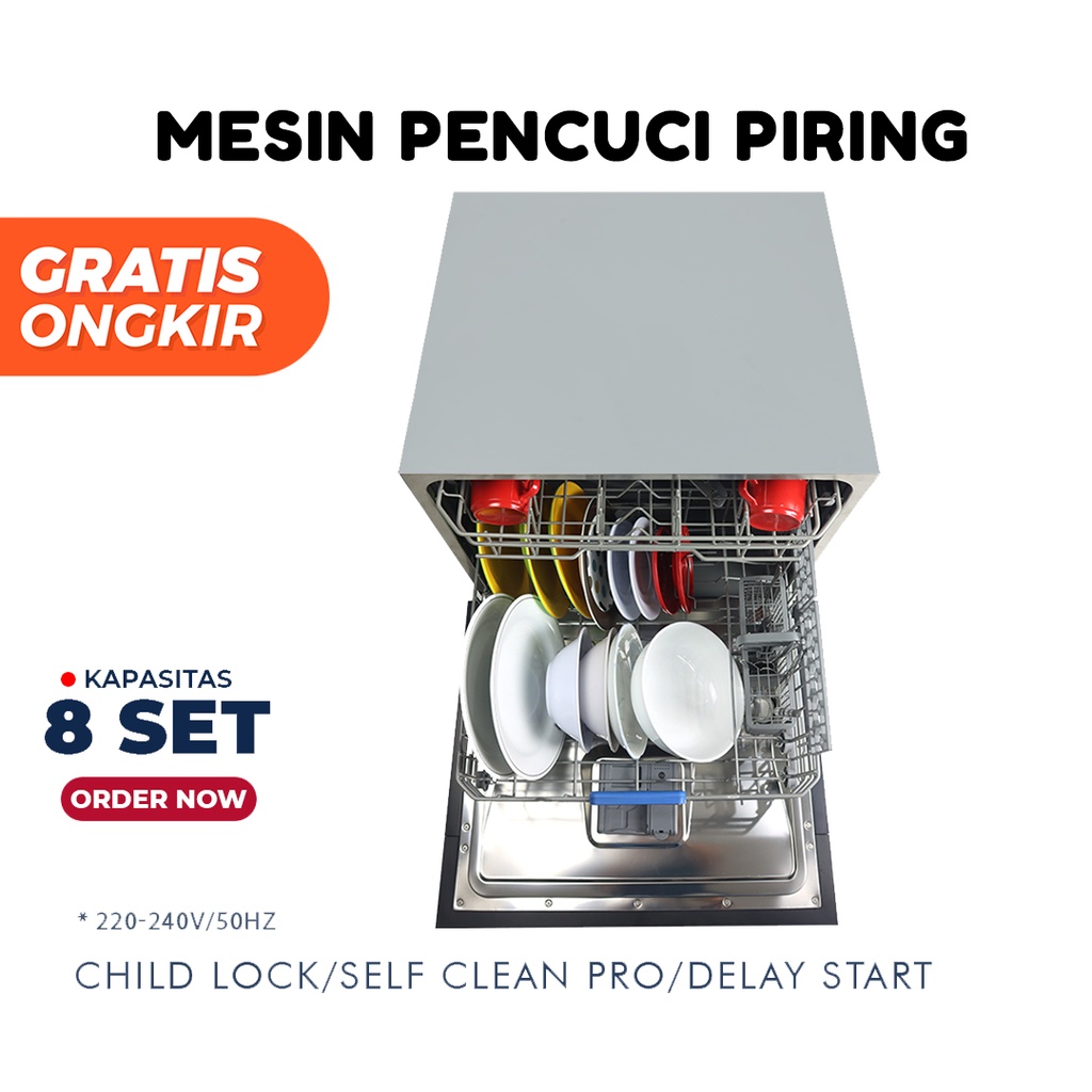 Mesin Cuci Piring Dishwasher DA8B-05-EU Otomatis Cepat dan Bersih Washing Machine