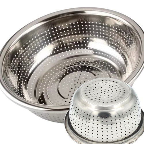 Sangku Bakul Nasi Stainless Colander Tanpa Tutup 22 24 26 cm - Bakul Nasi Stainles Tebal