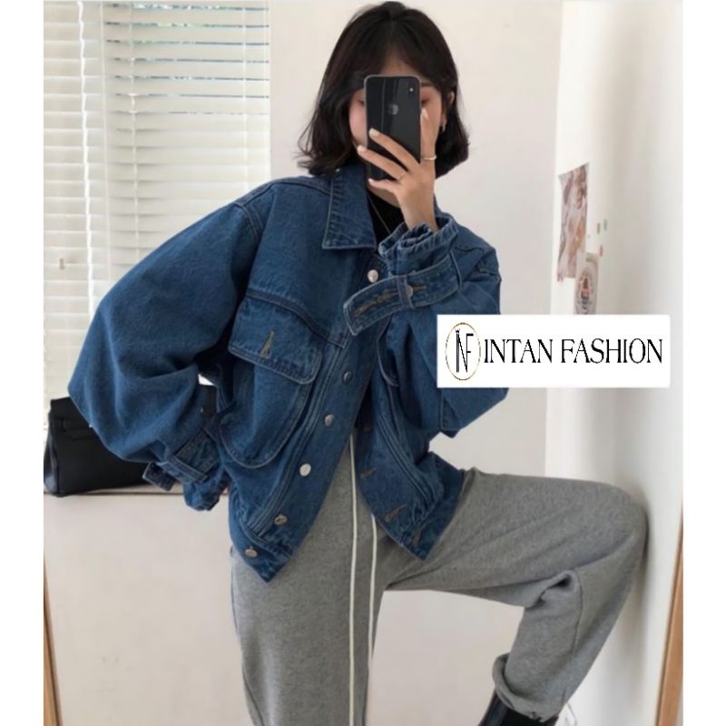 Jaket Jeans Denim Oversize Wanita Import Bangkok Premium