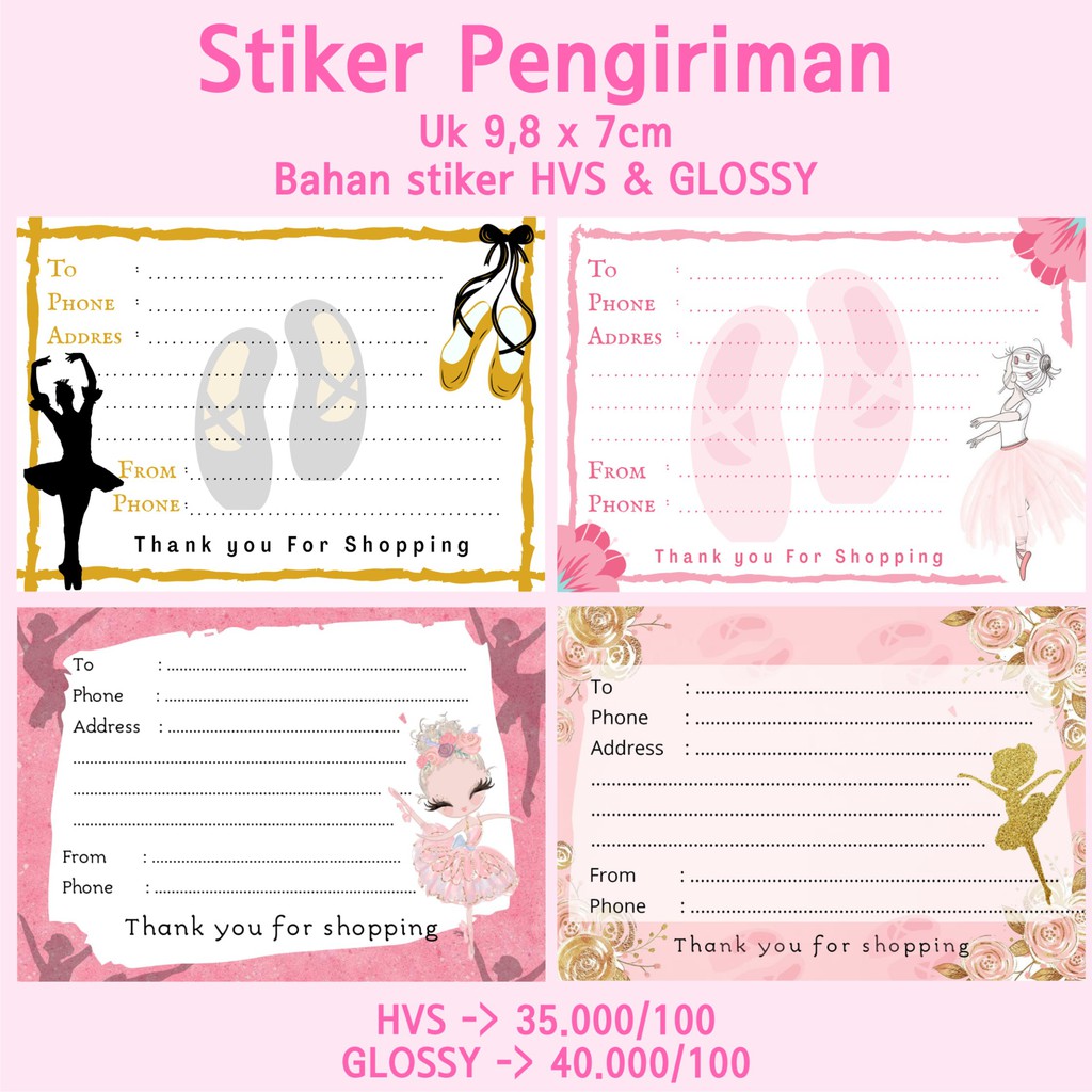 

STIKER PENGIRIMAN TEMA BALLERINA (100pcs)