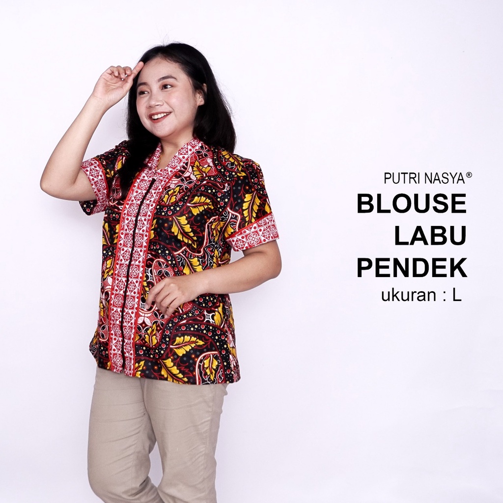 Blouse Batik Big Size Wanita Atasan Batik Lengkap S-M-L-XL-L-3L-4L-5L-6L-7L Model Blus Jumbo Seragam Batik /Atasan Batik Bigsize Kerja / Pakaian Batik Kekinian Wanita Kerja Kantor Model Terbaru Bahan Formal Big