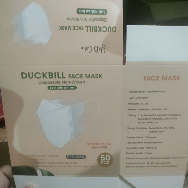 MASKER DUCKBILL PUTIH 50PCS