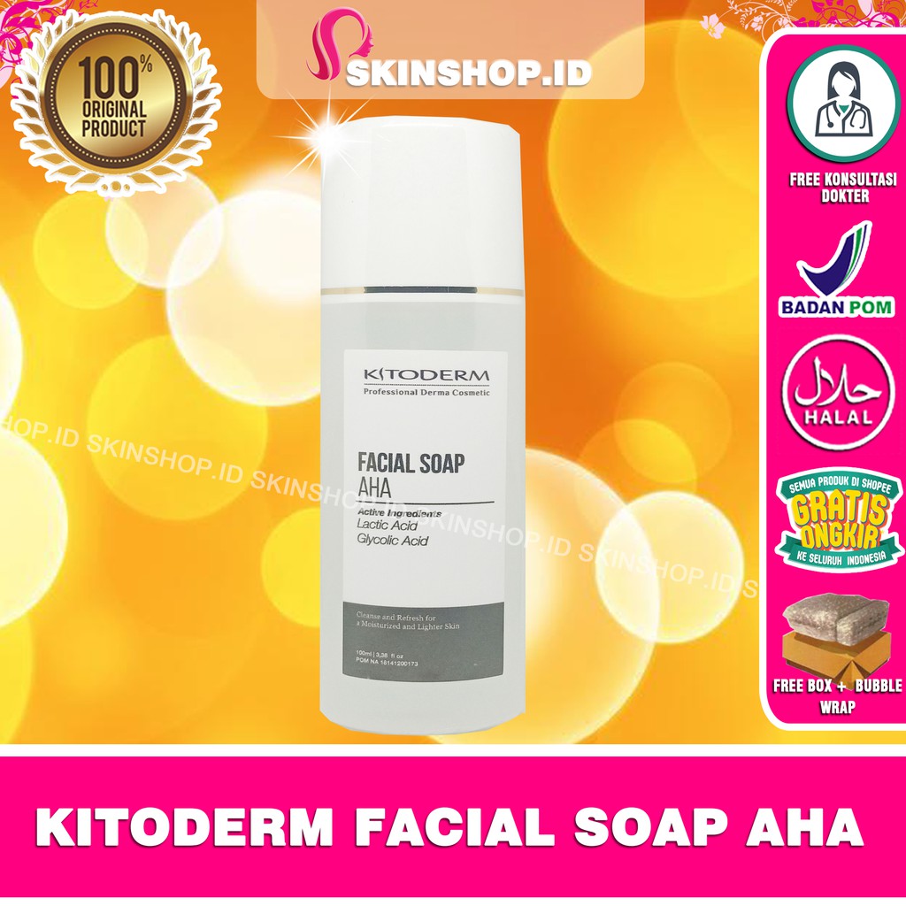 Kitoderm Facial Soap Aha 100ml Original / Pembersih Wajah Kulit Flek BPOM Aman