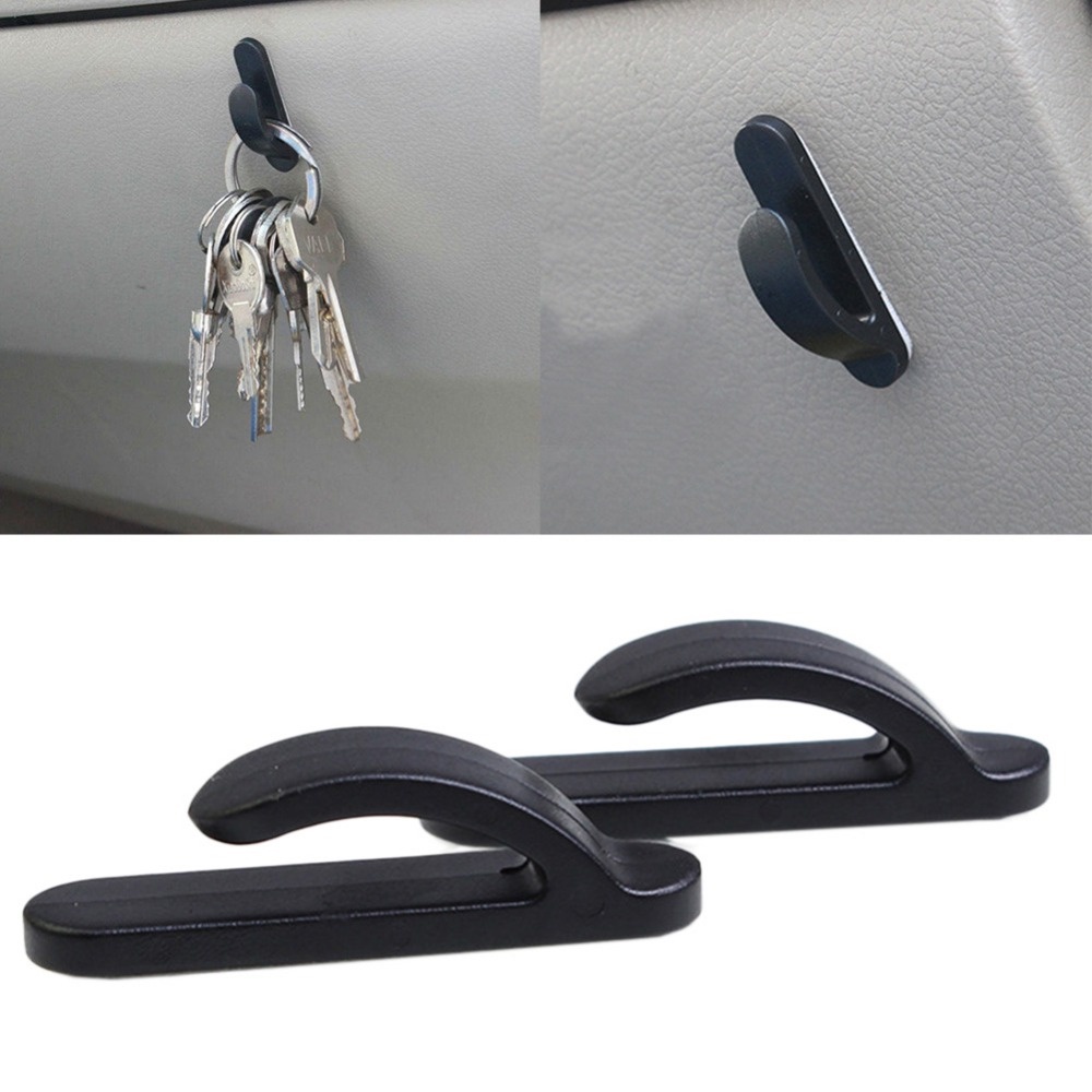 8pcs Kait Gantungan Mini Bahan ABS Dengan Perekat Untuk Interior Mobil