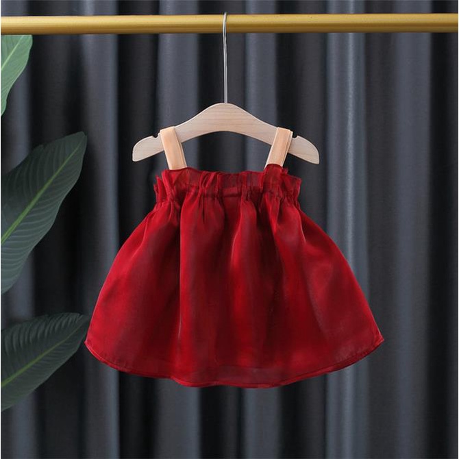 Cherry COD Gaun Pesta Anak Cewek  / Dress Anak Perempuan Import Bahan Furing Lapis / Dress Natal / Baju Natal Anak D43