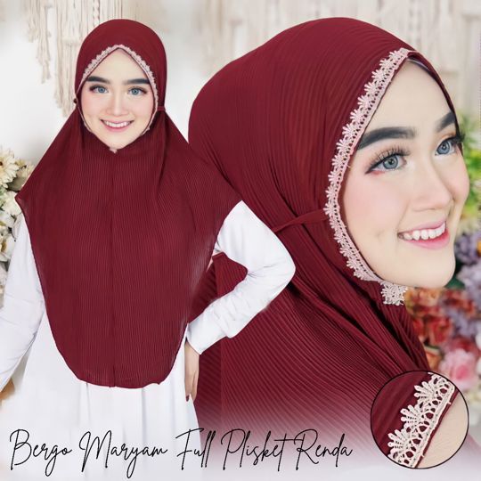 BERGO MARYAM PLISKET LIDI DIAMOND RENDA PREMIUM/BERGO MARYAM PLISKET RENDA TALI