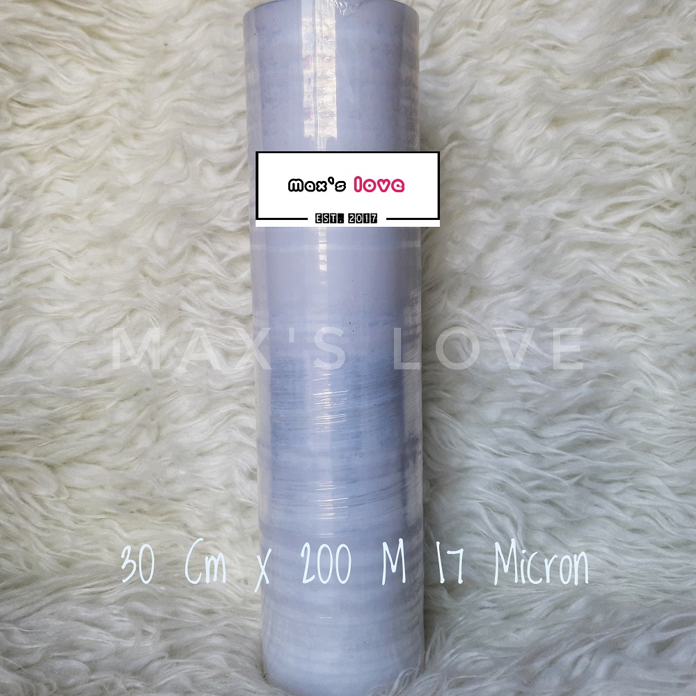 

STRETCH FILM PLASTIK WRAPPING WRAP PEMBUNGKUS BARANG BAGASI KOPER 30 CM X 200 M ROLL BENING MIRIP DELKOWRAP