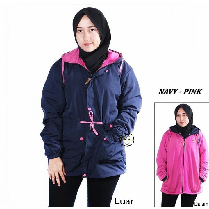 PARKA BOLAK BALIK WANITA / JAKET PARKA BB CEWEK [COD]