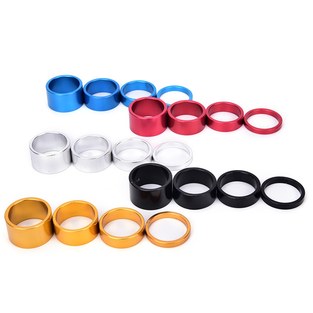 QUINTON 4pcs/set Washer Cycling Parts Spacing Pad Spacer Road Bike 5/10/15/20 mm Mountain Bike Aluminum Alloy Front Fork Bike Stem Handlebar Bike Headset Ring/Multicolor