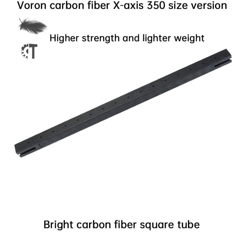 Rel Profile Bahan Serat Karbon Ukuran 350mm Untuk Printer 3D Voron2.4 R2 / Triden X-axis