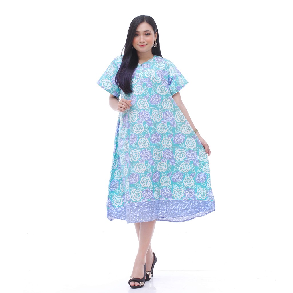 Daster Kencana Ungu Batik - Motif Abstrak - Sleting Dada - Busui - Bumil - Centini Hitput-DASTER 01