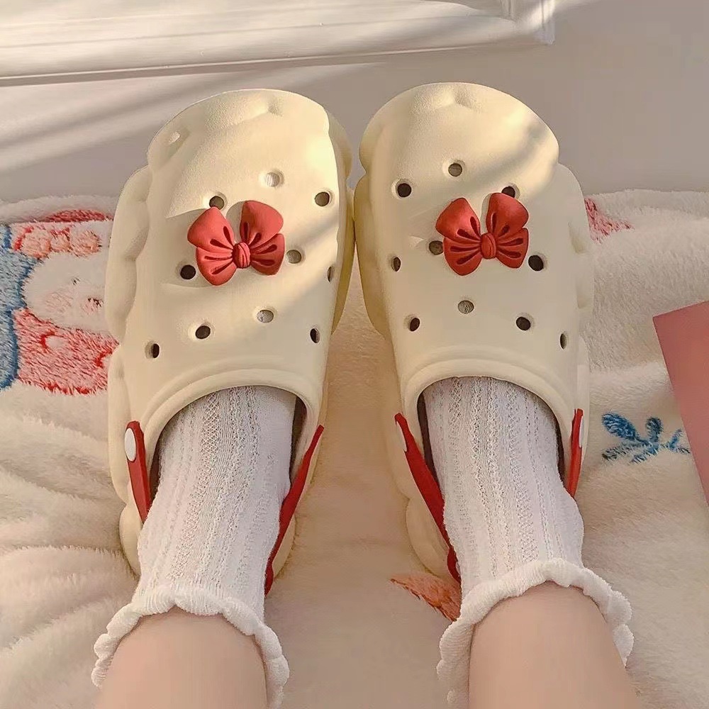 【New】FRS Home Penggunaan di rumah musim panas gadis jantung lubang sepatu non-slip kamar mandi memak