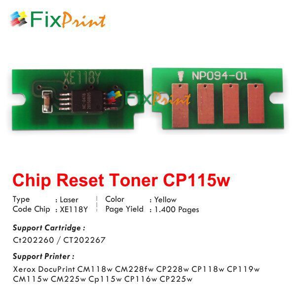 CHIP TONER FUJI XEROX Cp115 CP116 CM115 CP118 Cp119 CP228 CP225 Yellow