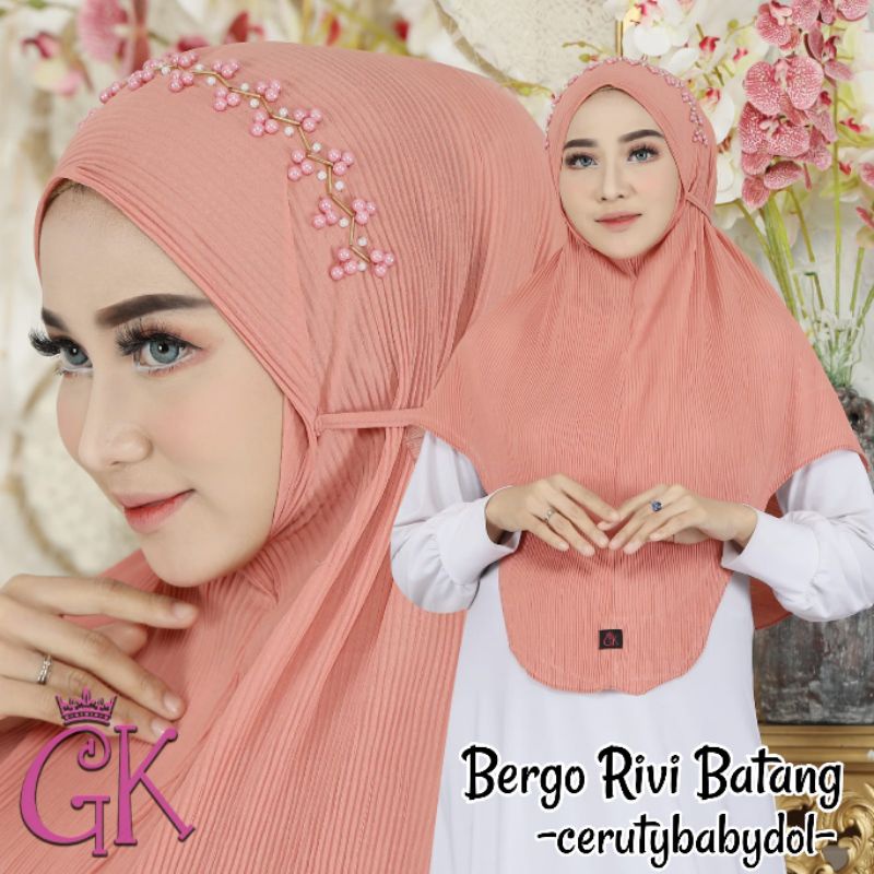 BERGO RIVI BATANG / JILBAB BERGO PLISKET / JILBAB BERGO / BERGO TALI / BERGO PLISKET / HIJAB BERGO / MARYAM PLISKET / BERGO MARYAM / JILBAB PLISKET INSTAN