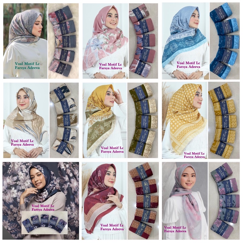 Part 2 hijab jilbab SEGIEMPAT DEKA Motif Voal premium by KAYLA (BEBAS PILIH MOTIF)-MIX MOTIF RANDOM
