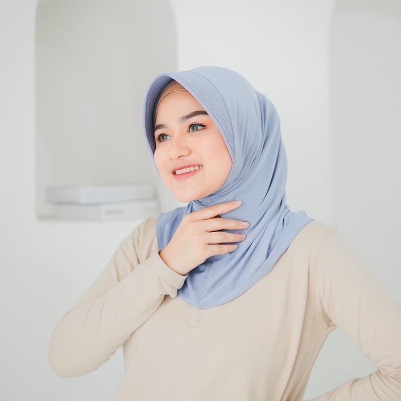 HIJAB SPORT / BERGO SPORT /KRUDUNG OLAHRAGA/ HIJAB SPROT/ KRUDUNG SPORT/ HIJAB OLAHRAGA/ BERGO OLAHRAGA/ KRUDUNG INSTAND/ HIJAB LANGSUNG / Hijab Sport Murah-Light grey