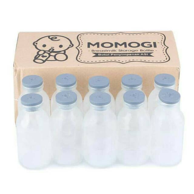 MOMOGI, SWAN Botol Kaca ASI Tutup Karet isi 10pcs Botol ASI Perah ASIP