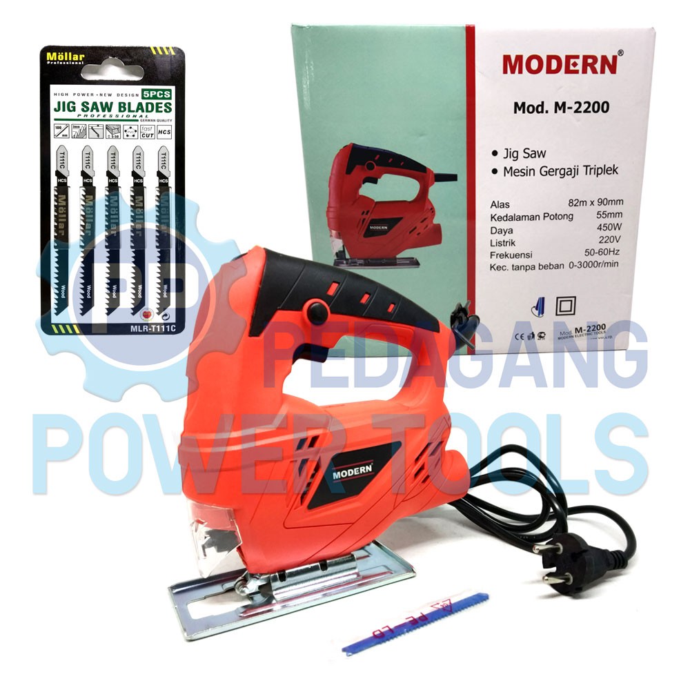 MODERN M-2200 MESIN GERGAJI LISTRIK + T111C MATA JIGSAW KAYU