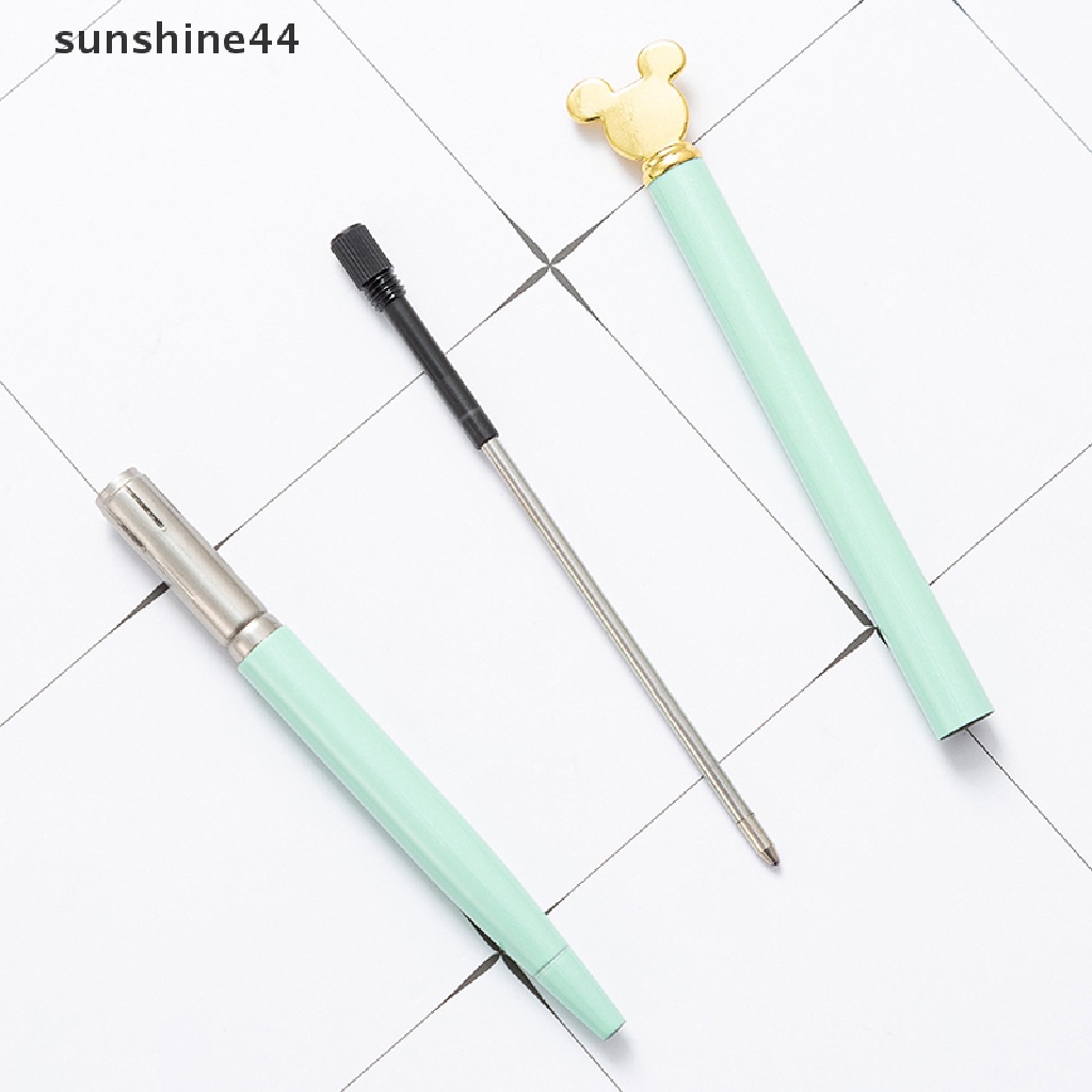 Sunshine Pulpen Metal Mewah Dengan Klip Bentuk Beruang Kartun