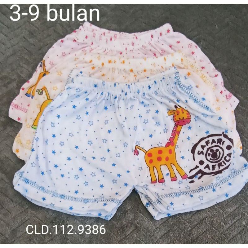 6PCS Celana pendek bayi balita katun 3bln-5th / Celana segiempat bayi