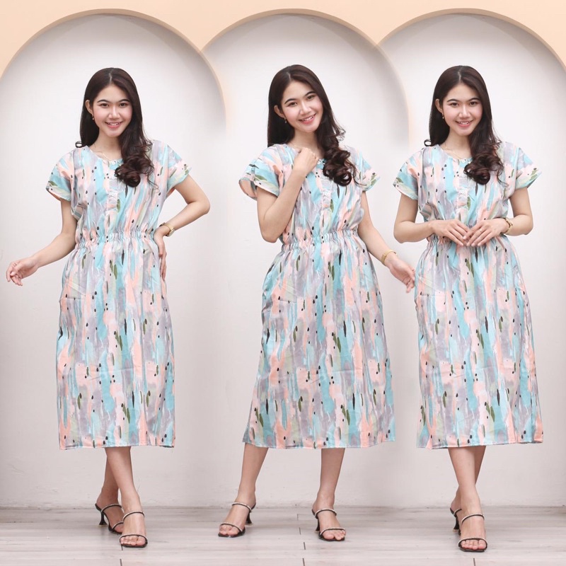 Daster Manohara karakter busui kancing 3 LD 115 CM |busui| daster katun-MANO ABSTRAK TOSKA