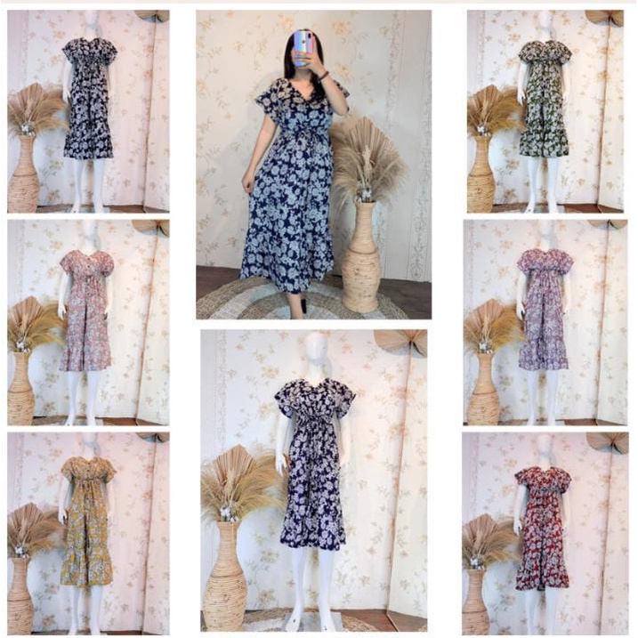 DASTER NAGITA YANA / Daster Murah Bali Bahan Rayon Adem / Daster Rempel Bawah Kancing Aktif / Serut