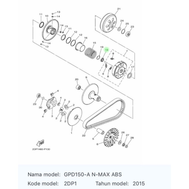 BEARING LAHER PULLY PULI NMAX AEROX 155 LEXI MIO M3 S Z ASLI ORI YAMAHA 2DP E7678 00