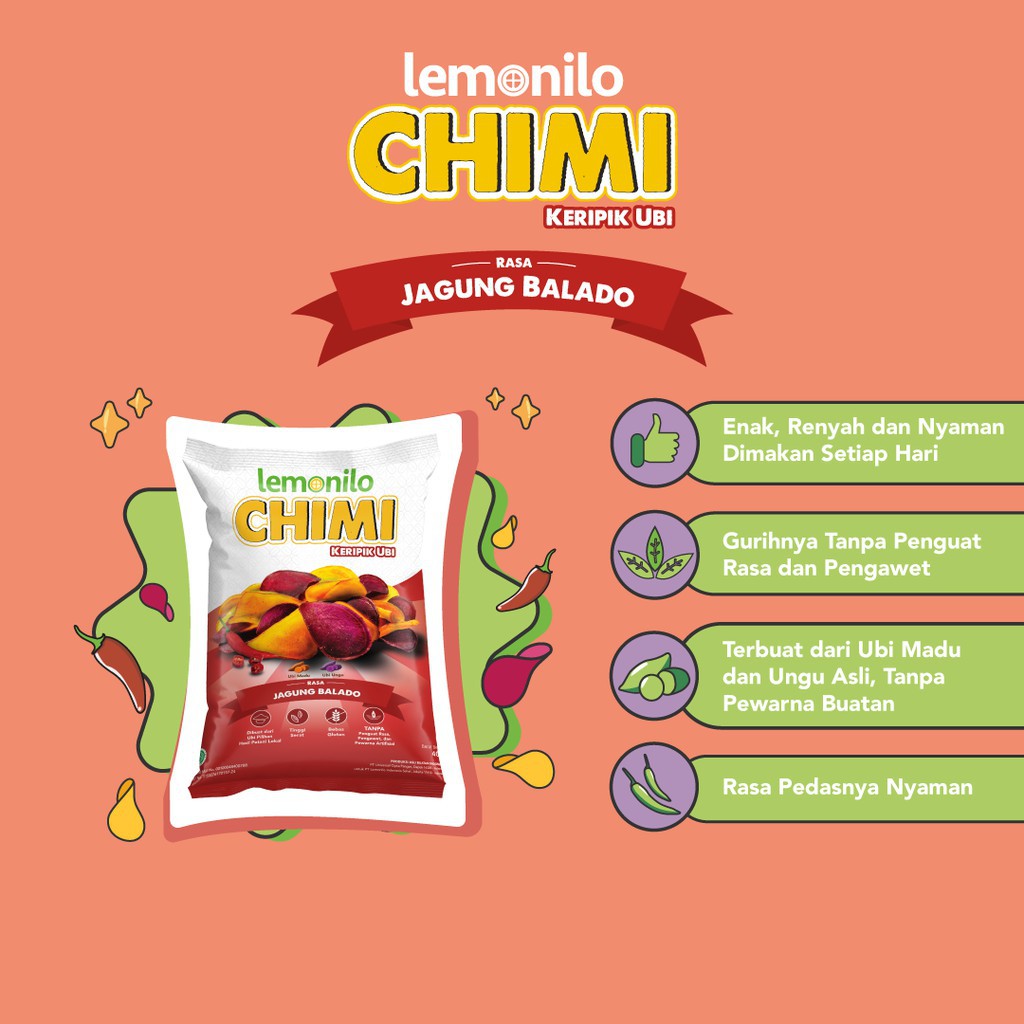 LEMONILO CHIMI UBI KERIPIK 40GR | SNACK CEMILAN DIET SEHAT